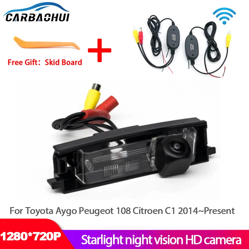 Car Reversing Back up Parking Car Rear View Camera HD CCD Night Vision For Toyota Aygo Peugeot 108 Citroen C1 2014~Present