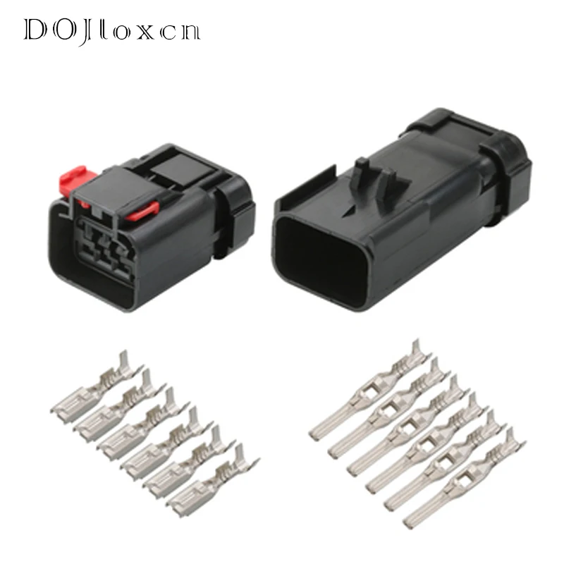 1/5/10/20 Sets 6 Pin Plastic Housing Auto Sealed Cable Black Male Female Connector Waterproof Electrical Plug DJ7066-2.8-11/21