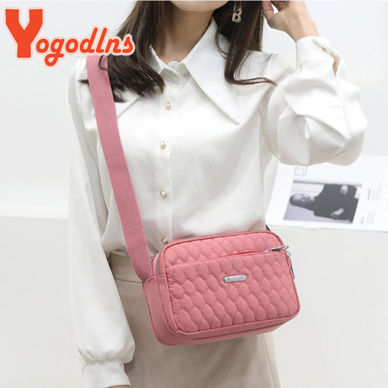 Yogodlns Casual Nylon Shoulder Bag for Women Multifunction Messenger Handbag and Purse Fashion Crossbody Bag Shopping Phone Purs