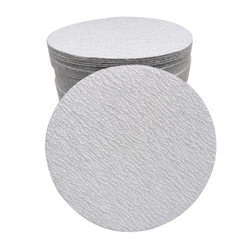 10 Pcs Car Polishing Putty 5 Inch Sandpaper 125mm White Round Flocking Self-adhesive Grinding Machine Polishing Sheet