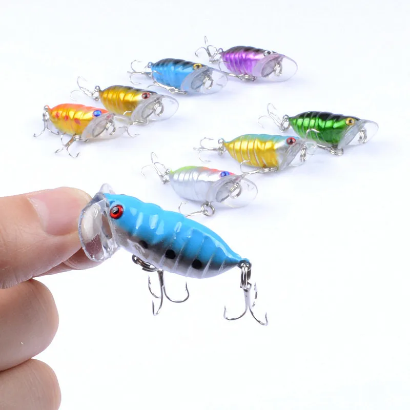 2Pcs Insects fishing Lure 4cm 4.4g Fishing Bait Bass cicada iscas artificiais para pesca Crankbait fishing tackle poper