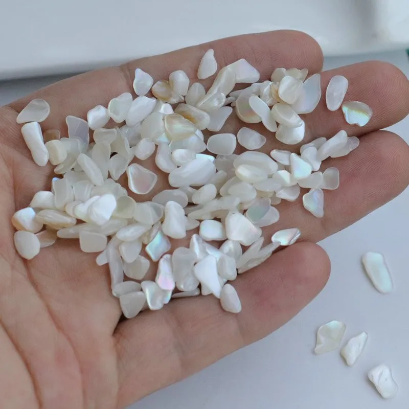 100g/lot  Natural White Crushed Mother of Pearl shell for DIY Jewelry Crushed MOP Pearl shell Chips for fake nails