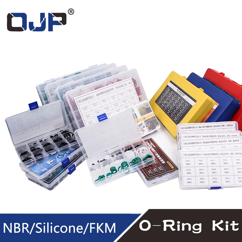 O Rings Rubber/Silicone Ring Seal VMQ NBR FKM Sealing O-rings Nitrile Washer Rubber oring set Assortment Kit Set Box Ring