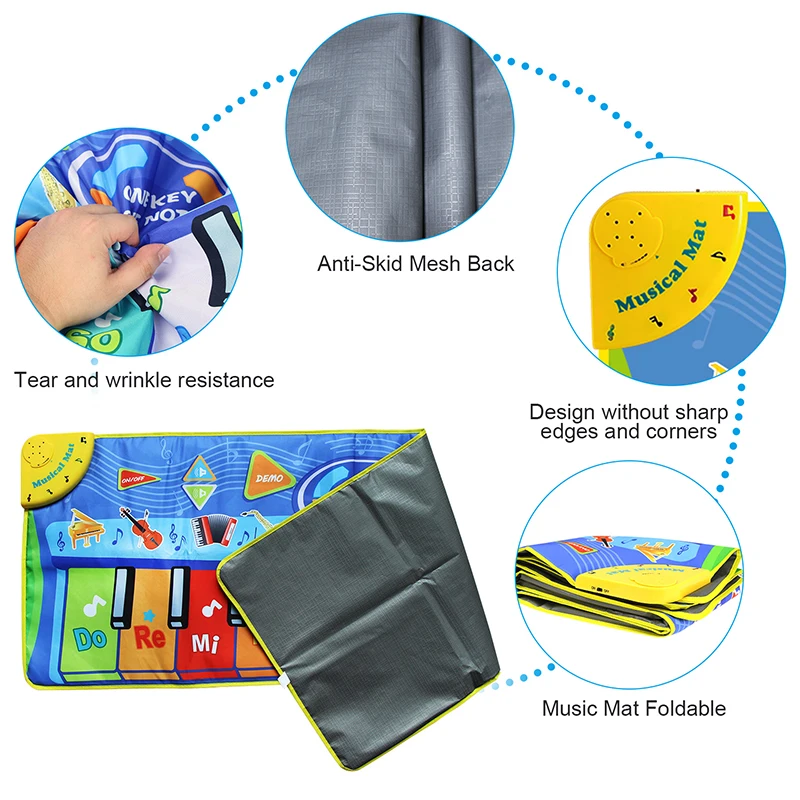 130 * 48 cm Mata do gry muzycznej i instrumenty Głosy Śpiewająca mata do zabawy Dywan do gry Dywanik na klawiaturę Zabawki edukacyjne dla dzieci Prezent dla dziecka