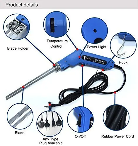 Hot Knife Foam Heat Cutter Kit, Handheld Heat Cutter, Styrofoam Cutter Polyurethane Polyethylene Polyester Polyether with blade