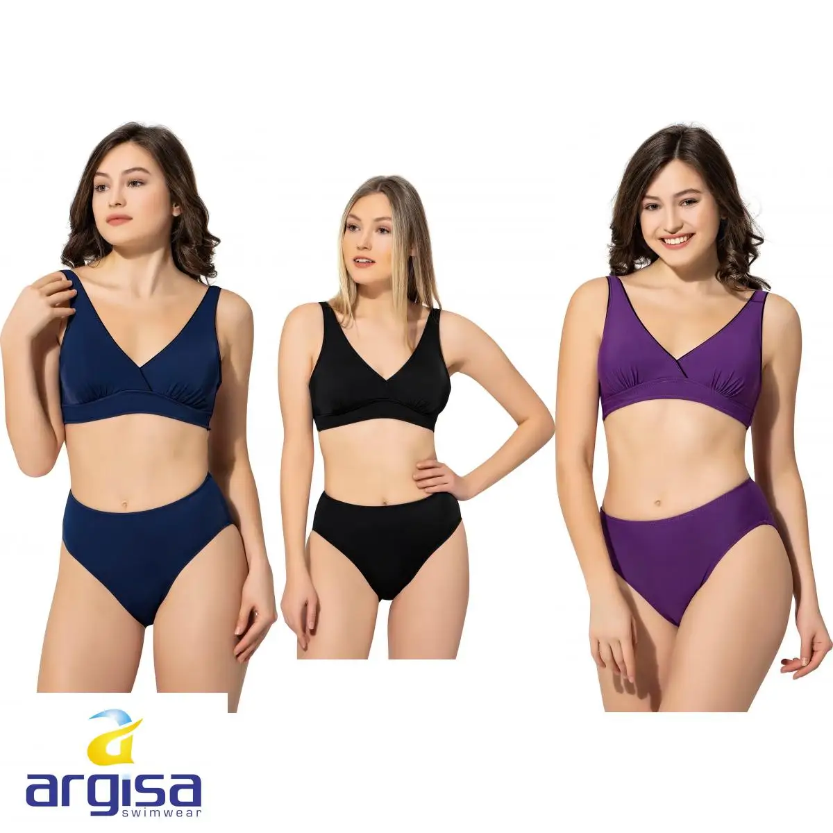 Argisa 5032 Straight Double Breasted Bikini Set 38-52 Plus Size Turkey Women's Swimwear Fashion Biquini Beachwear Two Piece