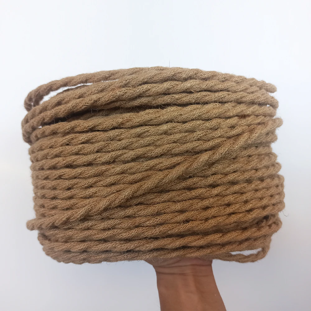 Vintage Hemp Rope Wire Woven Textile Twisted Flexible Cable Braided 2 Core 3 Core Retro Pendant Light Cords Awg