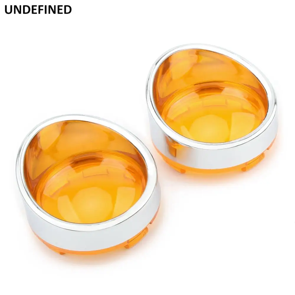 

2Pcs Turn Signal Lights Indicator Lens Cover Visor Lenses For Harley Dyna Softail Fatboy Sportster 883 1200 Touring Road King