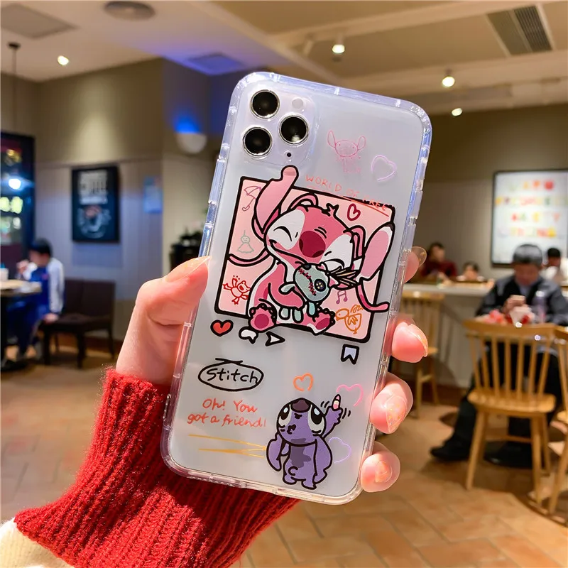 Disney Stitch Phone Case for Apple IPhone 7 8 SE2 7Plus 8Plus XS Max 11 Pro 12 Pro TPU Phone Back Cover Cute Cartoon Shell Gifts