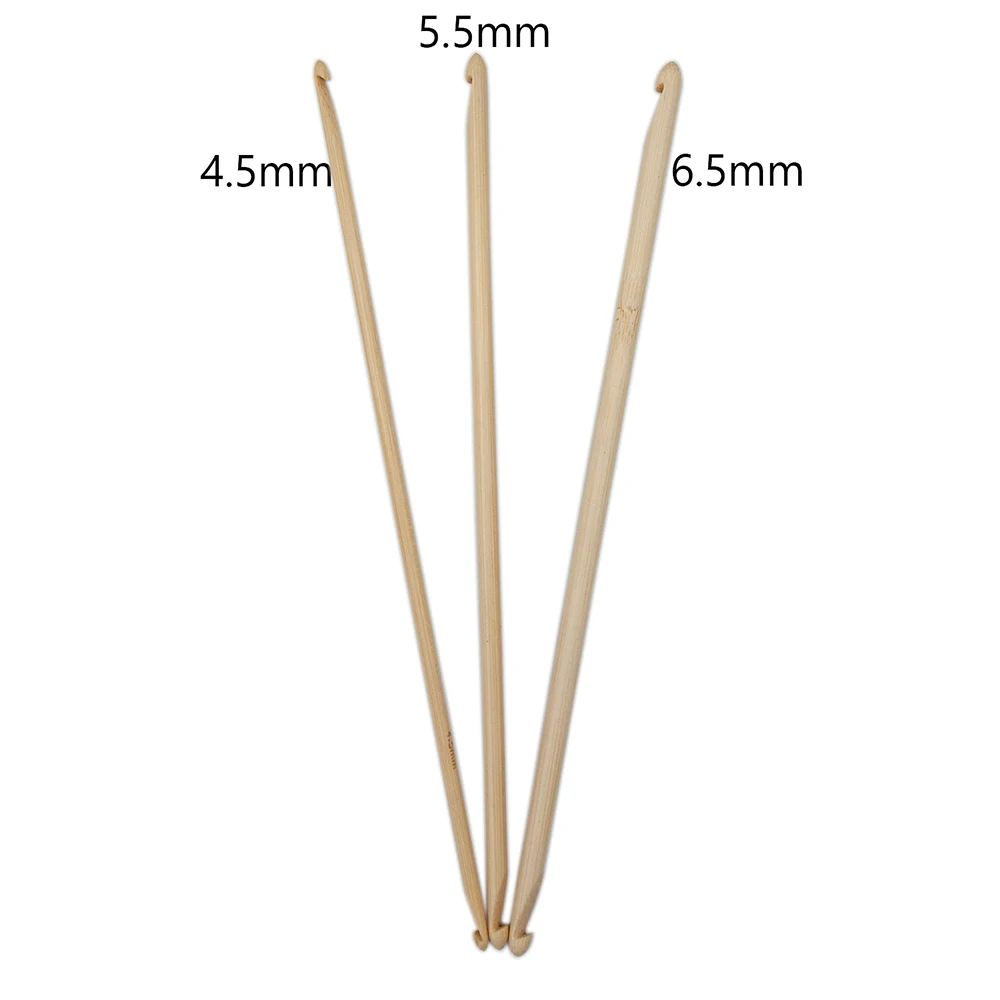 1Set Double Ended Bamboo Handle Crochet Hook Knit Craft Knitting Needle Weave Yarn 3-6mm/4.5-6.5mm Sewing Accessories MMHXQ