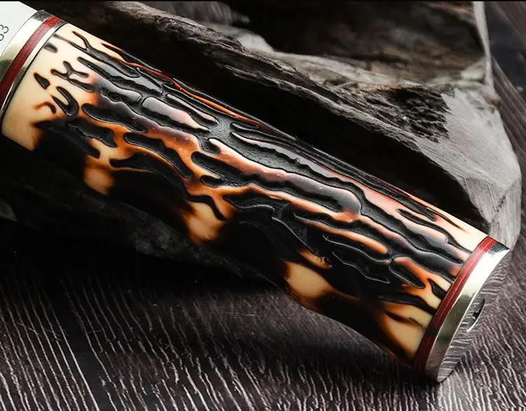 Outdoor knife Free shipping kitchen knife Camping Hunting Tactical Survival Knife Fixed Blade sheep antlers Handle Sharp Edge