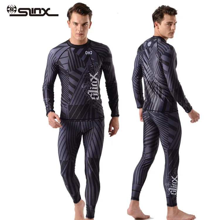 

Men 2 Pcs Long Sleeve Rashguard Swimwear UPF 50+ Athletic Tops & Bottoms Bathing Surfing Swimming Beach Jellyfish Diving Suit