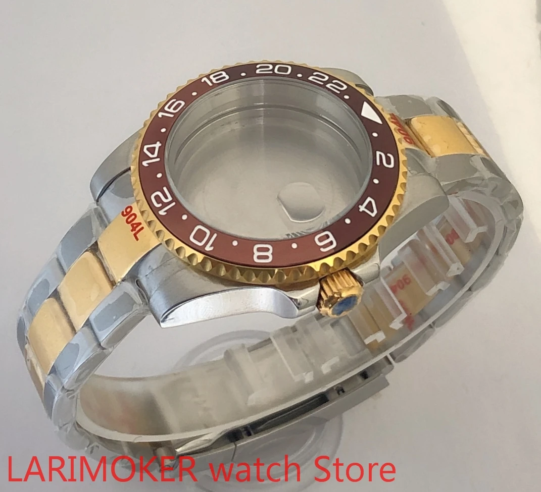 

Sealed back 40mm sapphire glass with 904L stainless steel gold bracelet with ETA NH36 MH35 cases bezel Ice red