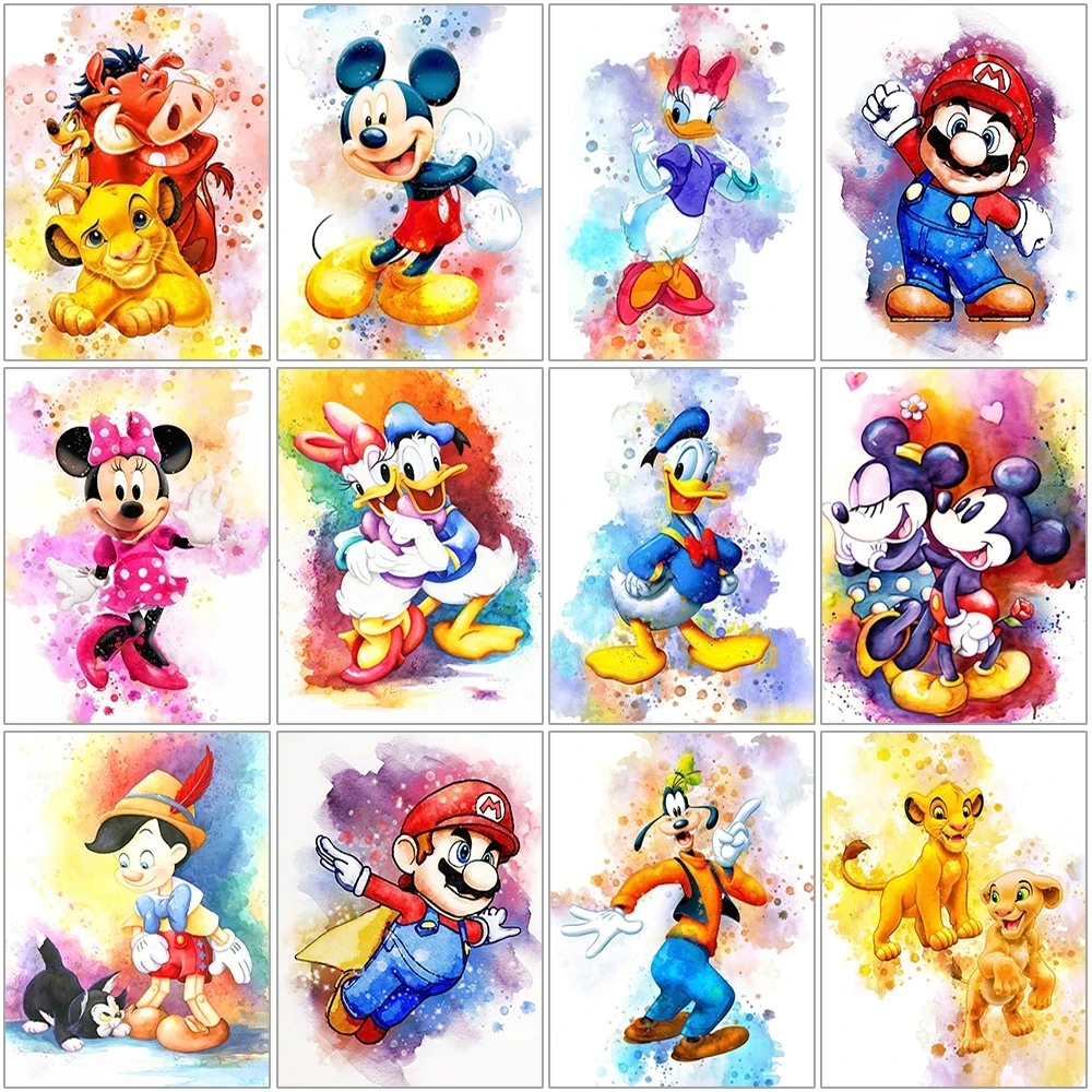 

Disney Diamond Painting New Arrival 5D DIY Cartoon Mickey Cross Stitch Set Inlaid Embroidered Diamond Gift Decoration Painting