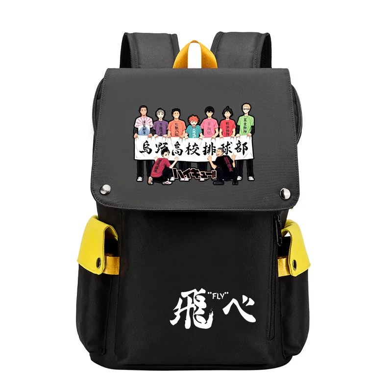 Haikyuu Karasuno High School Large Bookbag VBC School Bags Oxford Laptop Backpack Women Travel Bagpack Gilrs Anime Rucksack