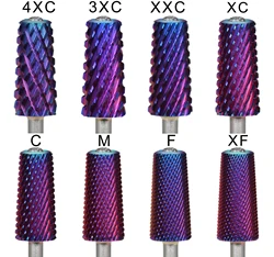RolinStar 6.6 sicurezza grande diamante cristallo trapezio conico barile viola acciaio al tungsteno carburo fresa nail drill bit