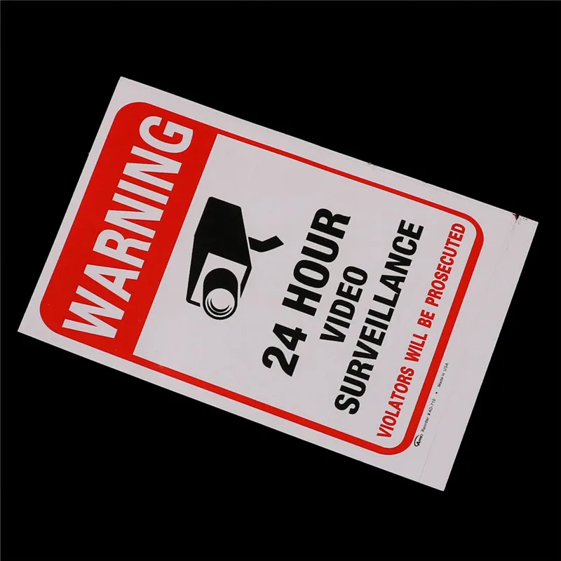 5pcs 24H CCTV Video Camera System Security Warning Sign Sticker 15cm * 10cm