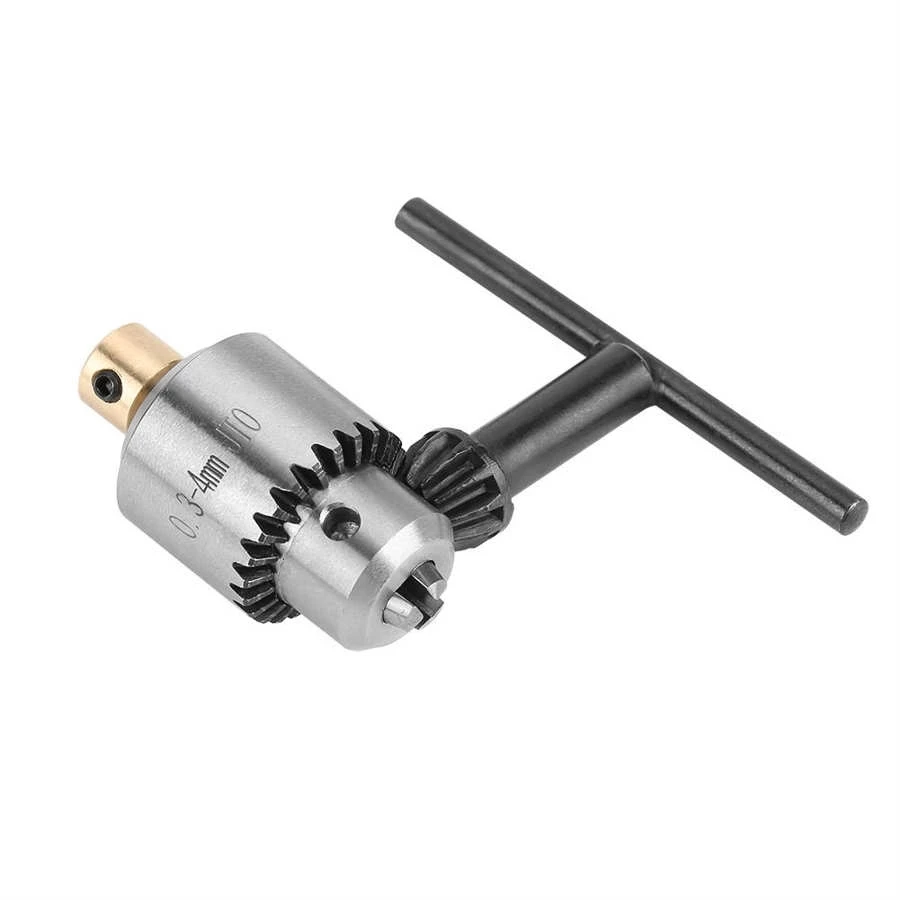Micro Drill Chuck Wrench Clamping Range 0.3-4mm Taper Mounted with key Heavy Duty Power Drill Bits Tool for Lathe Electric Drill