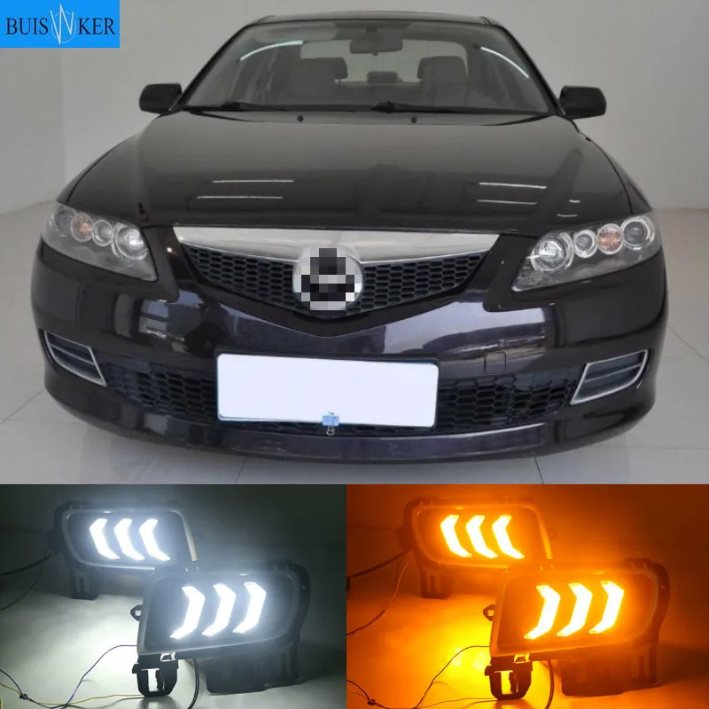 

2pcs For Mazda 6 Mazda6 2005-2009 LED DRL Daytime Running Light Daylight Waterproof Turn Signal lamp