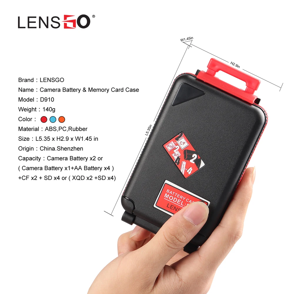 LXH Camera Waterproof Battery Box for Canon LP-E6 LP-E17 Sony NP-FW50 NP-FZ100 Nikon EN-EL17 Battery SD CF XQD Memory card case