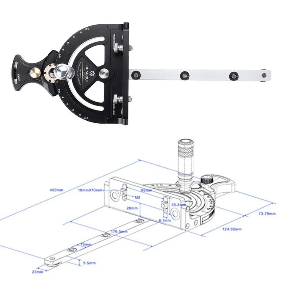 Houtbewerking Tafelcirkelzaag Precisie Mijter Gauge Push Handvat Montage Hoek Heerser T-Track Mijter Hoek Heerser Tafel Zag Kopse jig