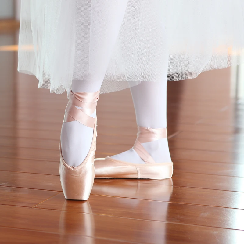 Cetim cisne sapatos de dança adulto crianças lona feminino pointe sapato desempenho formação strappy ballet sapatos criança esportes toe sapato