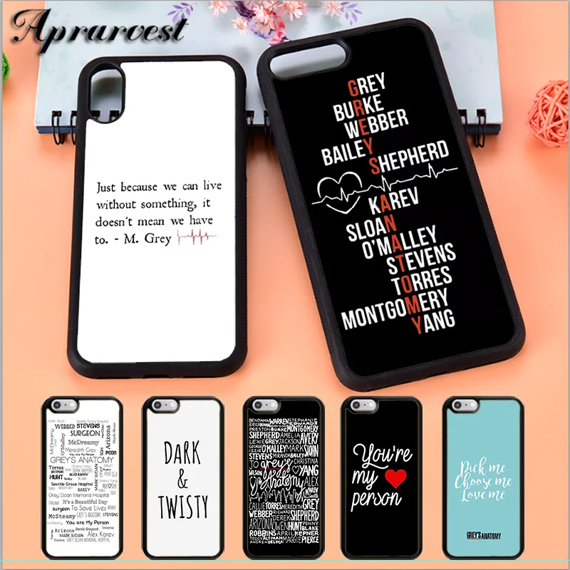 Aprarvest Greys Anatomy You are my person Phone Case Cover For iPhone 5 5S SE 6 6S 7 8 PLUS X XS XR MAX 11 PRO