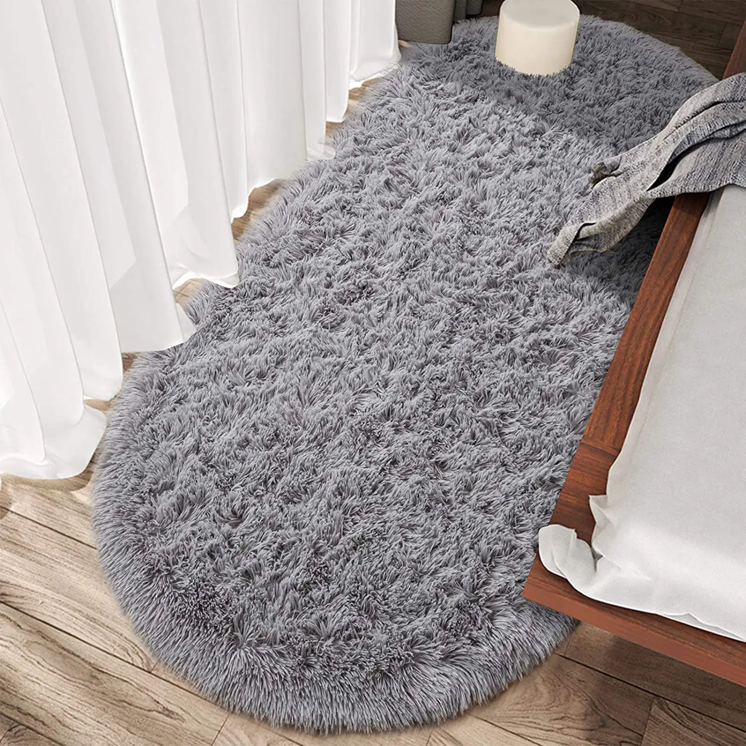 Oval Fluffy Ultra Soft Area Rugs Plush Shaggy Carpet for Kids Room Bedside Nursery Mats Living Room Carpet Home Decor Carpet