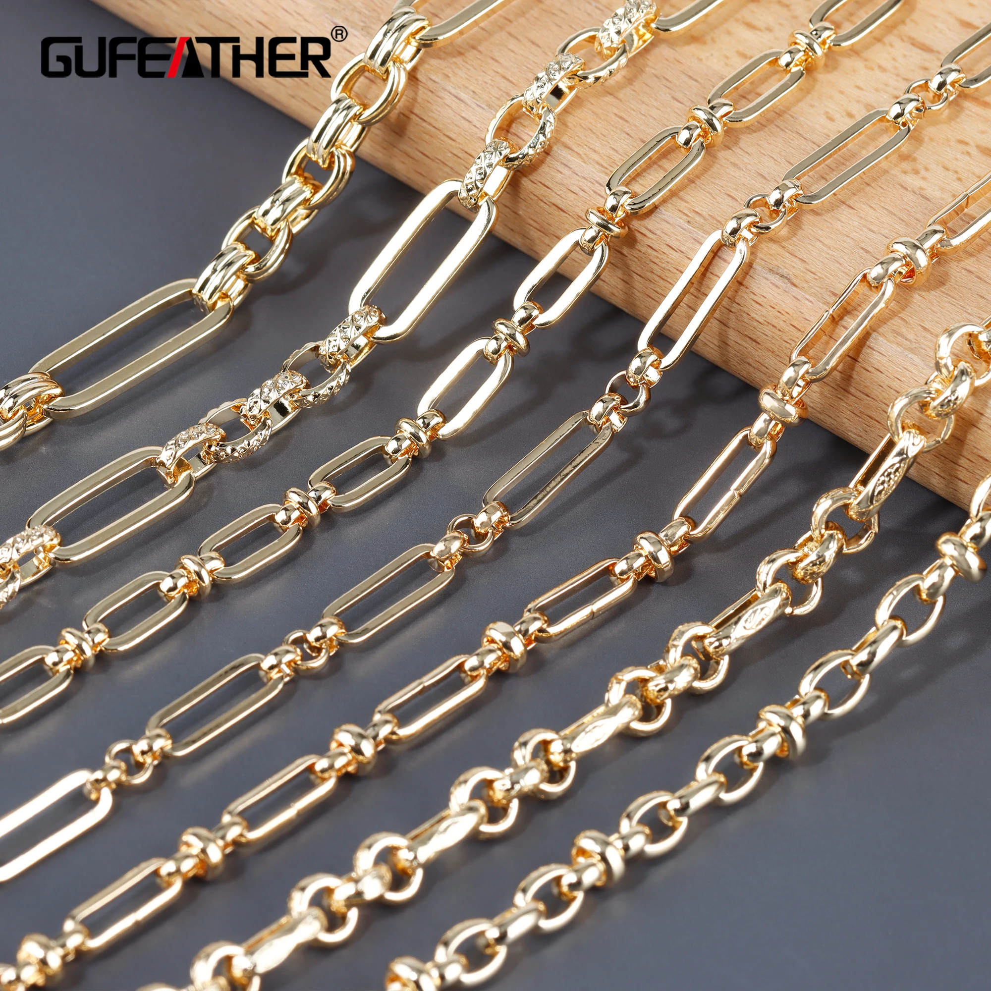 GUFEATHER C191,diy chain,pass REACH,nickel free,18k gold plated,copper metal,charms,diy bracelet necklace,jewelry making,1m/lot