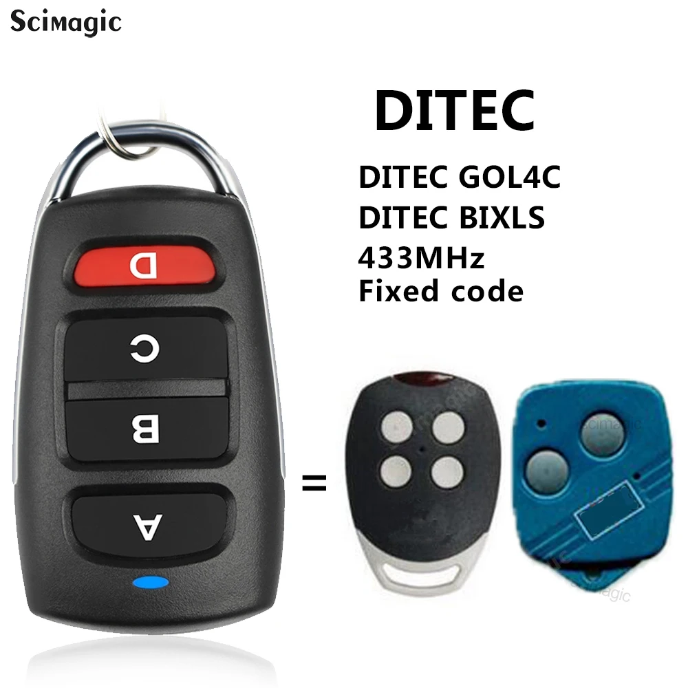 Clone Garage Remote DITEC GOL4C BIXLS Opener 433mhz 433.92 mhz Fixed Code Universal Gate Control Duplicator