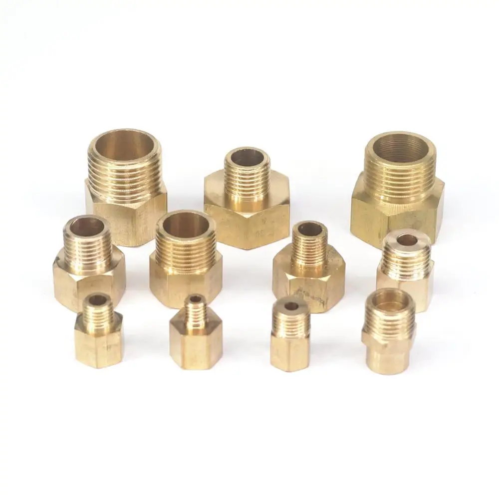 

2pcs M10x1 Female - Sizes Male Brass Female-Male Reducer Reducing Hex Pipe Fitting Pressure Gauge