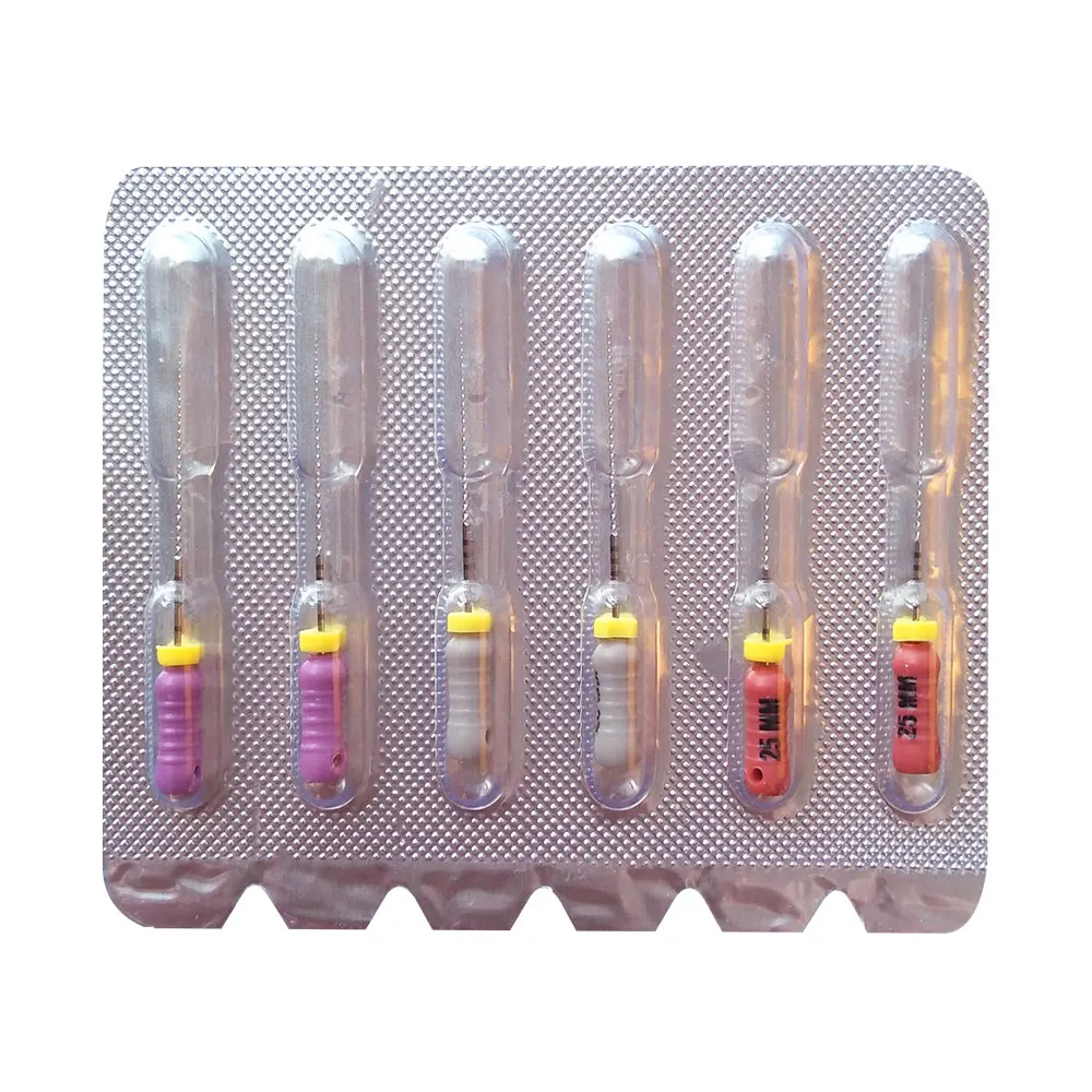 Limas dentales C + Limas endodónticas C Limas piloto de acero inoxidable C 6-10 # 6 unids/pack Limas de conducto radicular 25mm para odontología