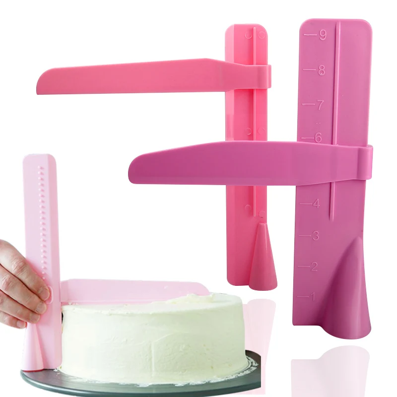 

Free Shipping Hot Selling Cake Edge Smoother Set Adjustable Scraper Baking Decorating Tools HB0506B