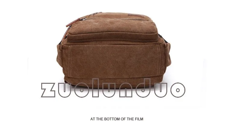 Vintage Canvas Rucksack für Herren, große Kapazität, Reise-Umhängetasche, hochwertige modische Studententasche, Herren-Notebook-Laptop-Rucksack – Detail 25