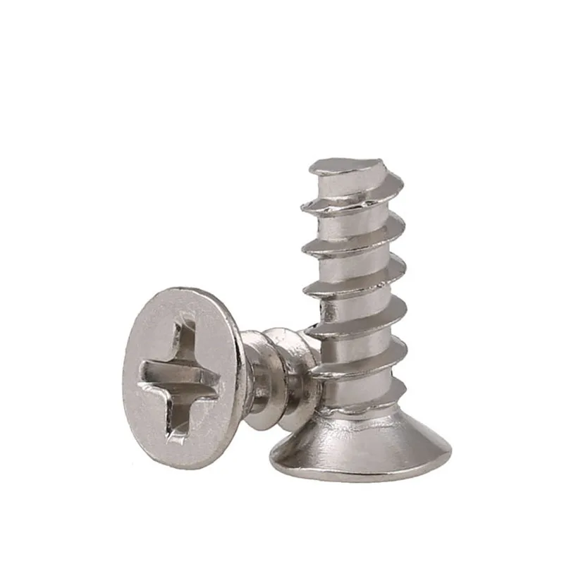 Phillips Flat Tail Self Tapping Screws Nickel Plated Countersunk Head Flat End Bolts For Glasses M1.4 M1.7 M2 M2.3 M2.6-M4