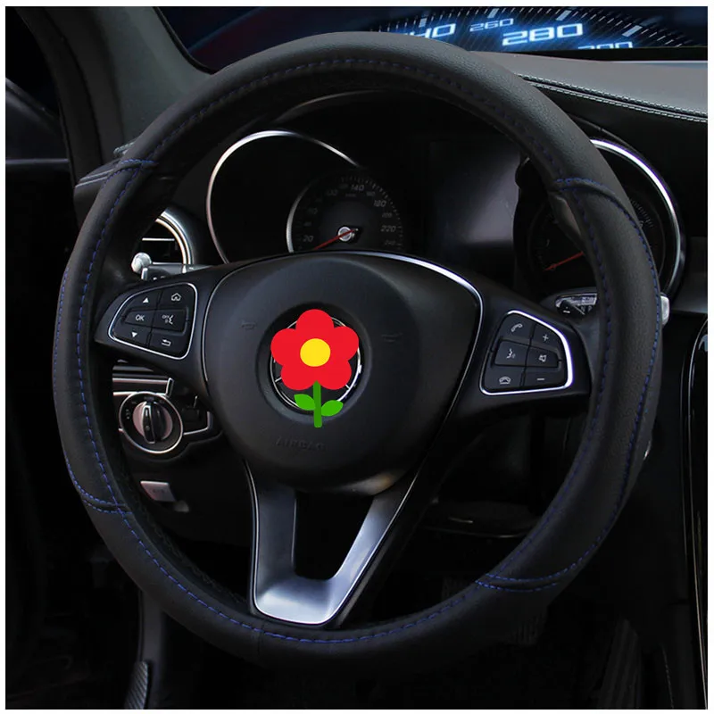 New style leather comfortable non-slip four-season universal steering wheel cover for DAIHATSU terios sirion yrv charade mira