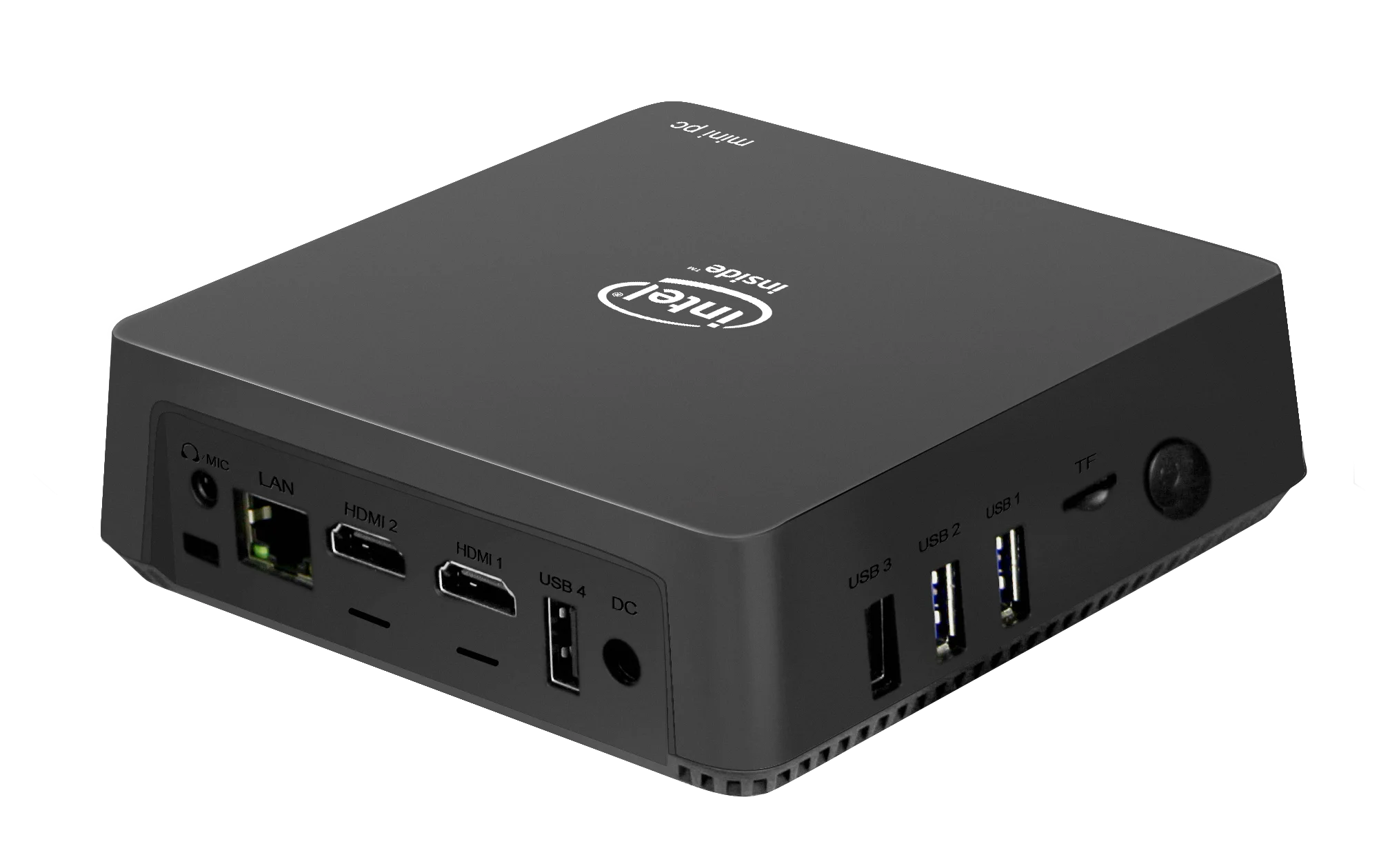 Komputer Mini Tanpa Kipas AK5 PC Mini dengan Apollo Lake Celeron J3455 1.5GHz 4G RAM 64G Windows 10 Ubuntu Kotak TV Bluetooth HDMI Ganda