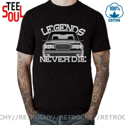 Retrochy Vintage Style Drive The Classic W124 T shirt for men Legends Never Die T-shirt Youth Boys Car Styling Tee Shirt hombres