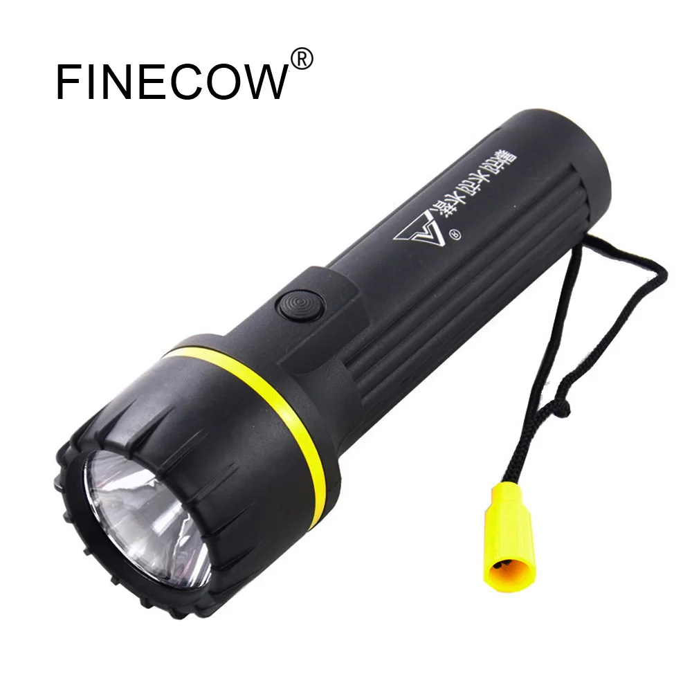 FINECOW  High-quality PVC waterproof material LED strong flashlight for diving lighting