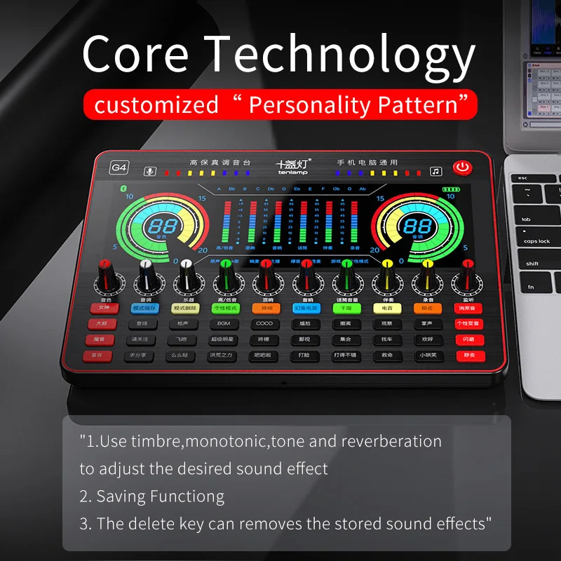 Tenlamp G4 karta dźwiękowa Audio USB przewodowy pojedynczy mikrofon Webcast karta dźwiękowa na żywo do telefonu, komputera PC śpiewanie na żywo