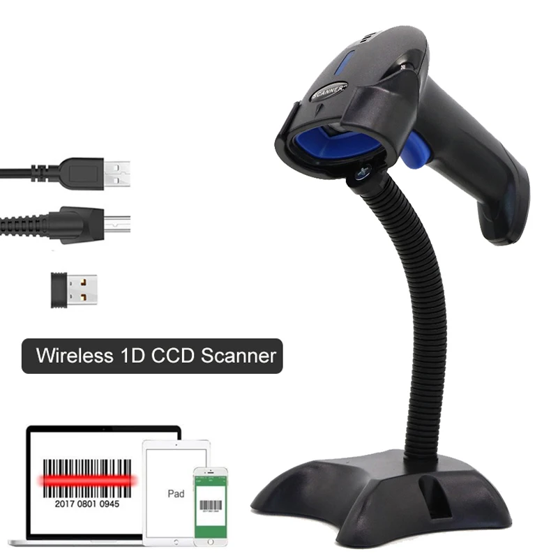 RUGLINE Handheld Barcode Scanner Reader USB Wired 1D CCD Bar Code Scan for POS System