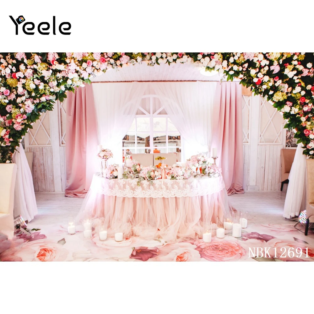 Yeele حفل زفاف الزهور الستار فتاة الديكور خلفيات للتصوير الفوتوغرافي مخصصة خلفيات التصوير الفوتوغرافي لاستوديو الصور