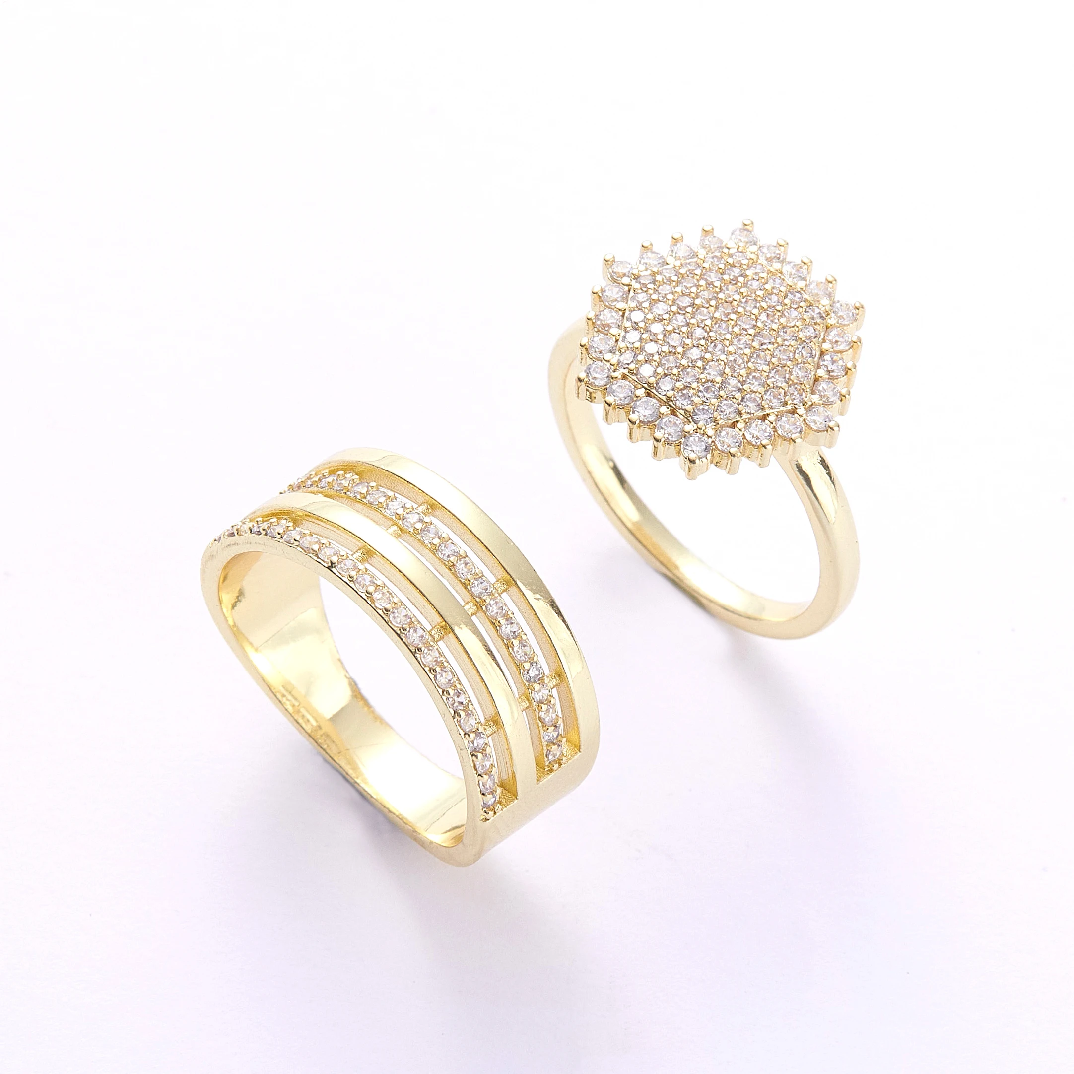 2021 Jul Finger Rings Women Round Crystal Caesar Ring Gold Color Ethnic Wedding Jewelry Ring