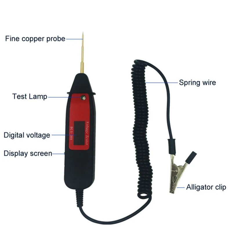 Universal 5-36V Car Digital Lcd Voltage Test Pen Professional Car Tester Pencil Detector With Led Light Car Diagnostic Tool