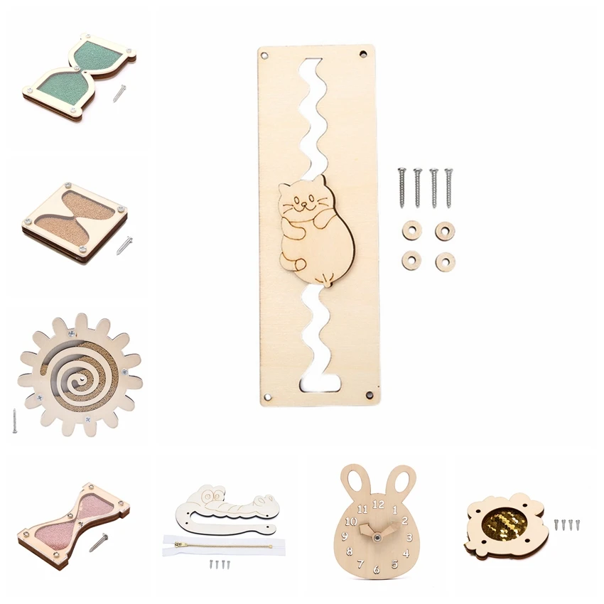 Puzzle Cognition Montessori Educational Wooden Hourglass Plate Puzzle Game Toys Gift  Children Circus Busy Drawing Board