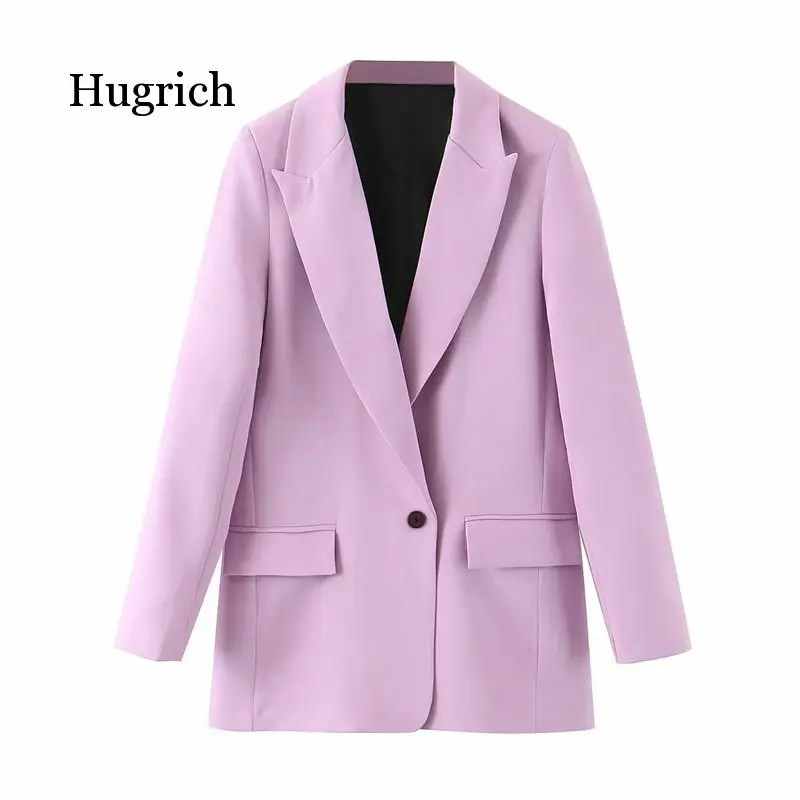 Women Office Wear Suit Blazer 2020 Solid Casual Single Breasted Coat Jacket Long Sleeve Notched Collar Pockets Blazers