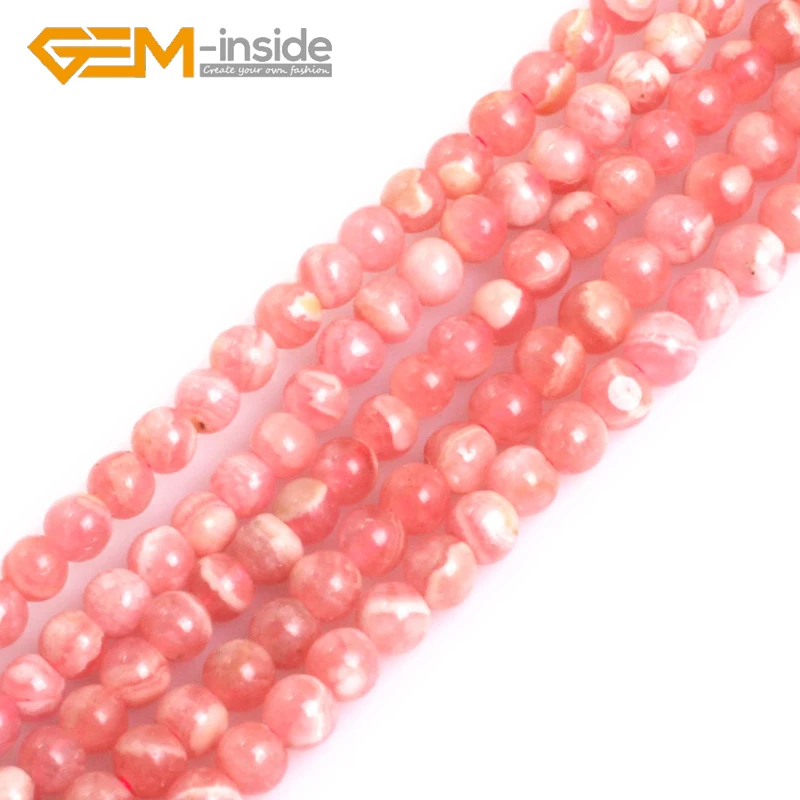 Natural AAA Grade 3/4/5/7mm Genuine Pink Argentina Rhodochrosite Precious Stone Beads for Jewelry Making Creative Gift Wholesale