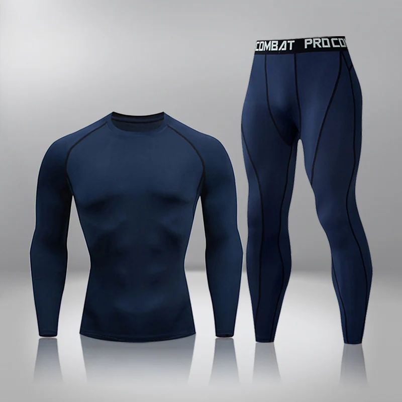 Winter Thermal Underwear Men Warm First Layer Man Undrewear Set Compression Quick Drying Second Skin Long Johns Sport 2 Sets