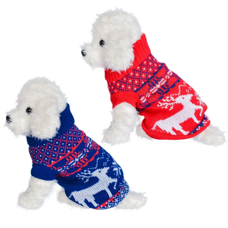 Christmas Cat Dog Clothes Knitted Pet Sweater for Small Dogs Christmas Clothes Pet Puppy Coat Warm Cat Clothes jersey perro