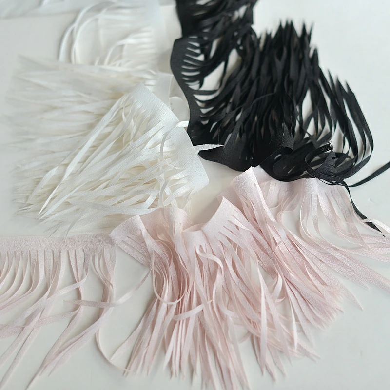 9.5cm Wide Chiffon Fringe, DIY Sewing Fringe, pink